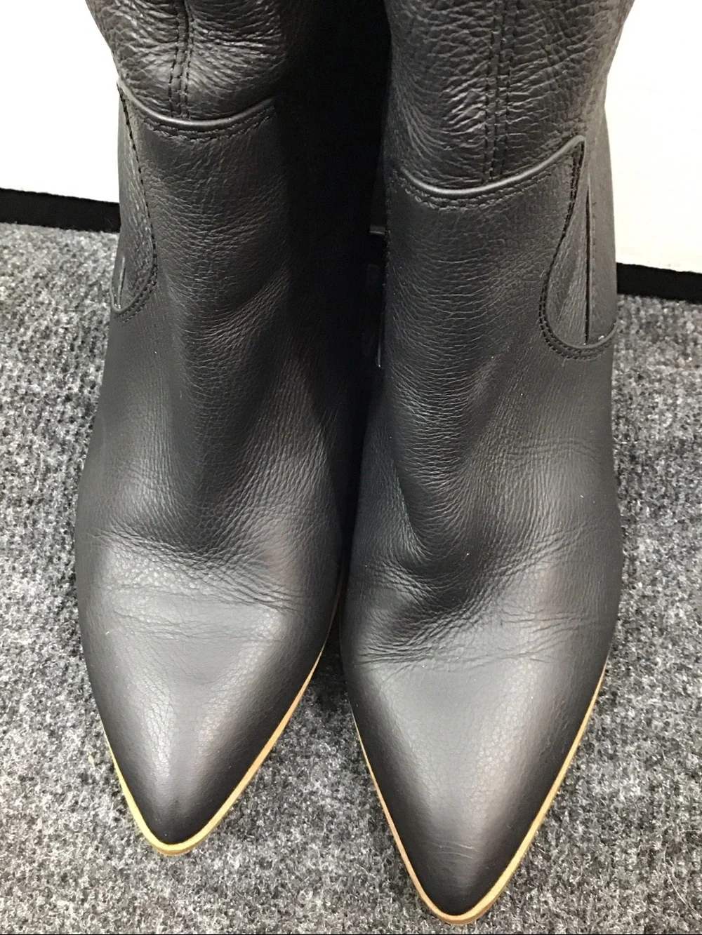 1. State Paiton Black Leather Over-the-Knee Block Heel Boots 7.5